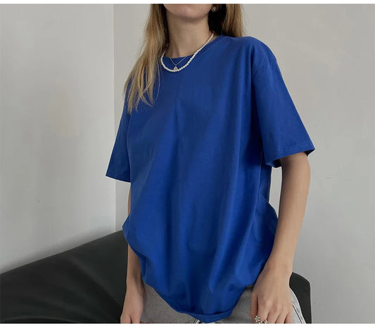 Camiseta Básica Oversized  Cores Sólidas