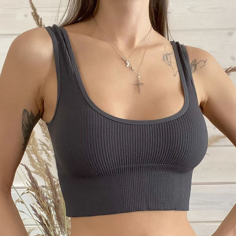 Top Com Decote Recortado Spandex