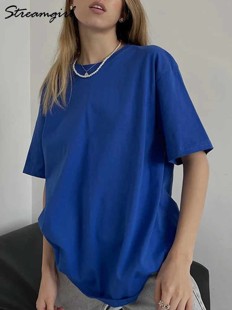 Camiseta Básica Oversized  Cores Sólidas