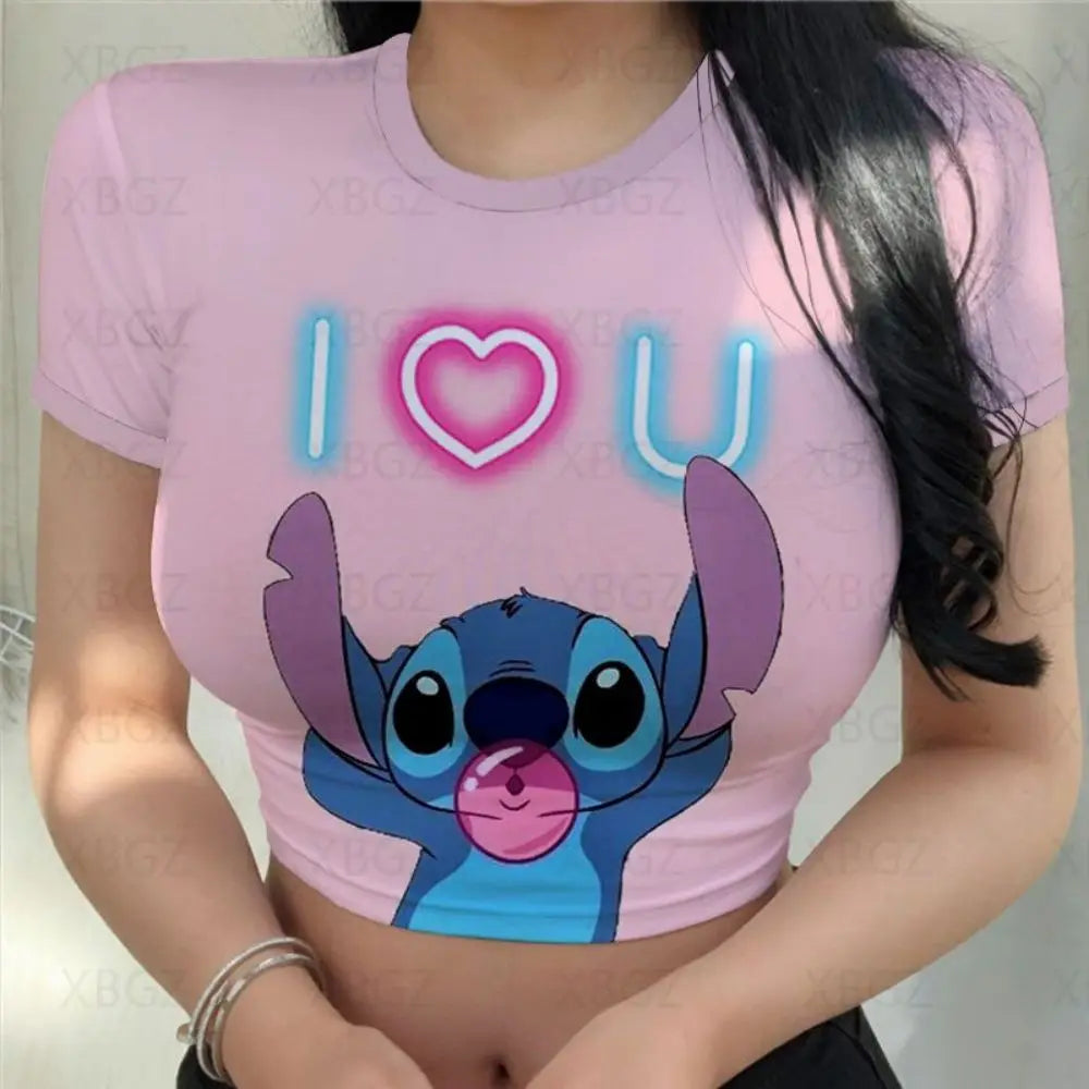 Top Com Desenho Do Stitch